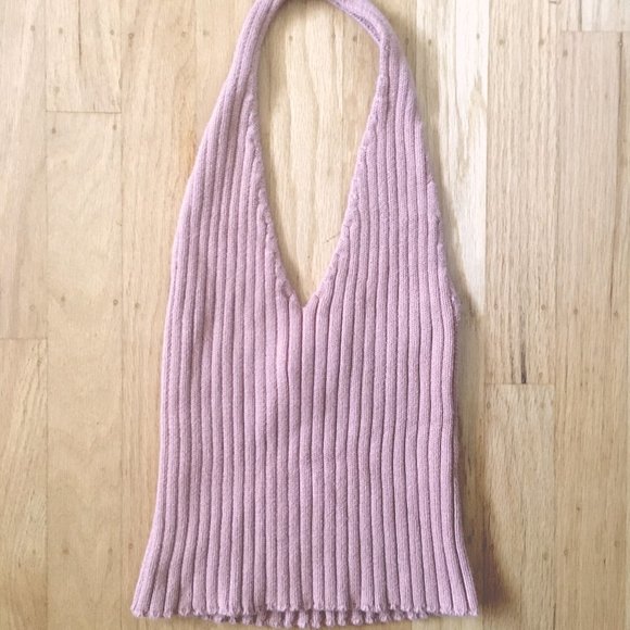 Forever 21 Tops - Forever 21 Pink Ribbed Halter Top